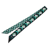 フェンディ ラッピー Fロゴ スカーフ ブラック グリーン シルク レディース FENDI 【中古】